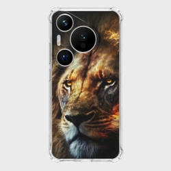 Чехол для Huawei Pura 70 Pro Лев и огонь
