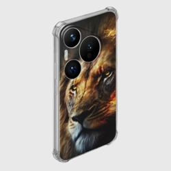 Чехол для Huawei Pura 70 Pro Лев и огонь - фото 2