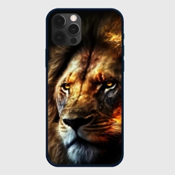 Чехол для iPhone 12 Pro Лев и огонь