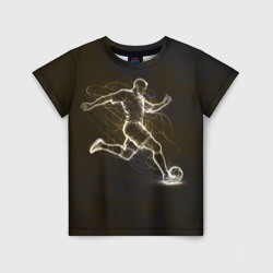 Детская футболка 3D Футболист с мячом в сетке