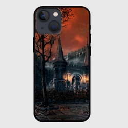 Чехол для iPhone 13 mini Bloodborne пейзаж