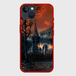 Чехол для iPhone 14 Bloodborne пейзаж