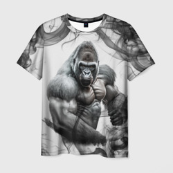 Мужская футболка 3D Накаченная горилла