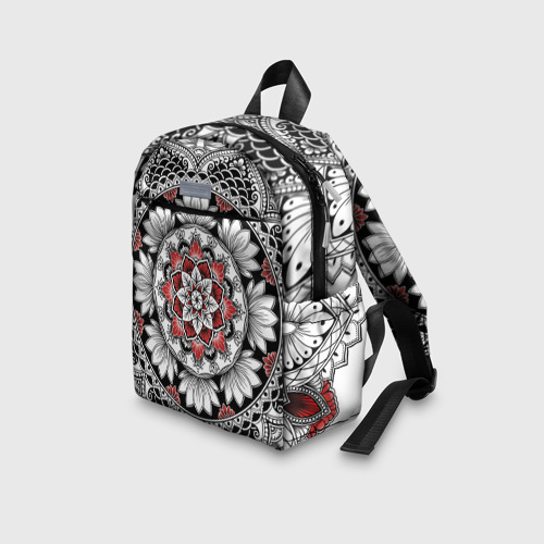 Детский рюкзак 3D с принтом Мандала: цветочный узор, вид сбоку #3