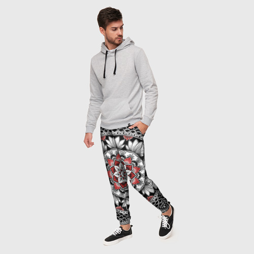 Мужские брюки 3D Мандала: цветочный узор, цвет 3D печать - фото 3