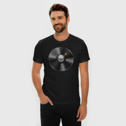 Мужская футболка хлопок Slim Виниловая пластинка  смайл бомбочка  - фото 2