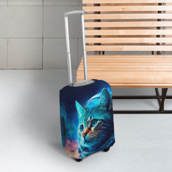Чехол для чемодана 3D Кот космонавт и звезды - фото 2