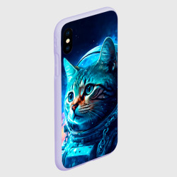 Чехол для iPhone XS Max матовый Кот космонавт и звезды - фото 2