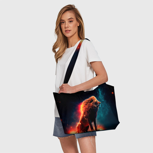 Пляжная сумка 3D Лев на фоне космоса - фото 5