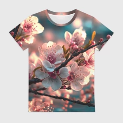 Женская футболка 3D Цветочная сакура