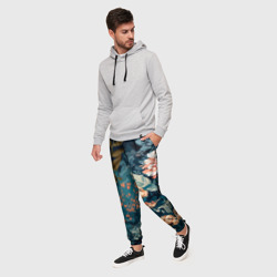 Мужские брюки 3D Цветы коллаж - фото 2