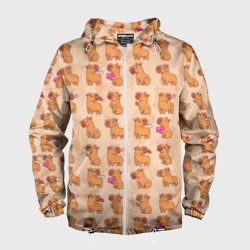 Мужская ветровка 3D Грызун капибару паттерн