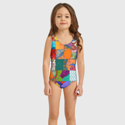 Детский купальник 3D Разноцветные лоскуты