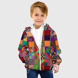 Детская куртка 3D Разноцветные лоскуты от нейросети - фото 2