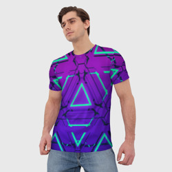 Мужская футболка 3D Cyber armor - neon - фото 2
