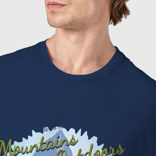 Мужская футболка хлопок Приключения в горах, цвет темно-синий - фото 6