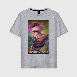 Женская футболка хлопок Oversize Vincent Van Gogh - автопортрет - нейросеть