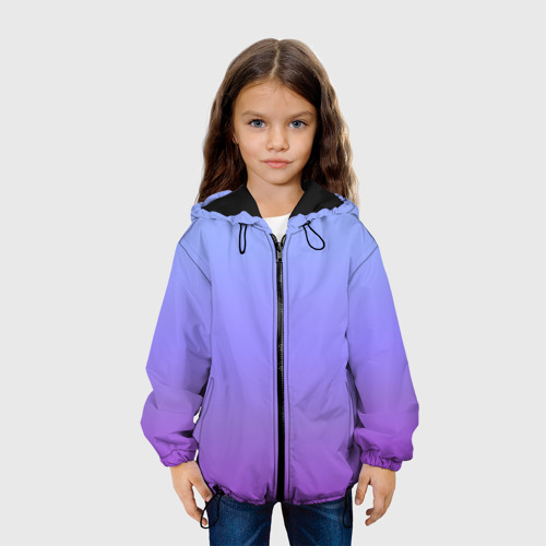 Детская куртка 3D Фиолетовый градиент, цвет черный - фото 4