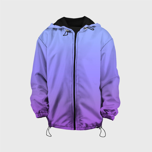 Детская куртка 3D Фиолетовый градиент, цвет черный