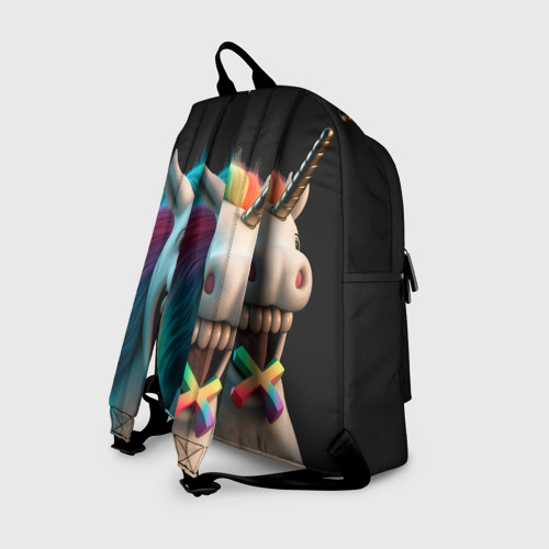 Рюкзак 3D с принтом Очень весёлый единорог, вид сзади #1