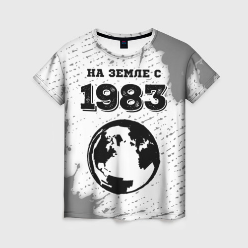Женская футболка 3D с принтом На Земле с 1983: краска на светлом, вид спереди #2