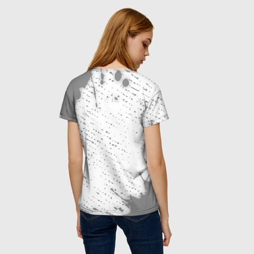 Женская футболка 3D с принтом На Земле с 1983: краска на светлом, вид сзади #2