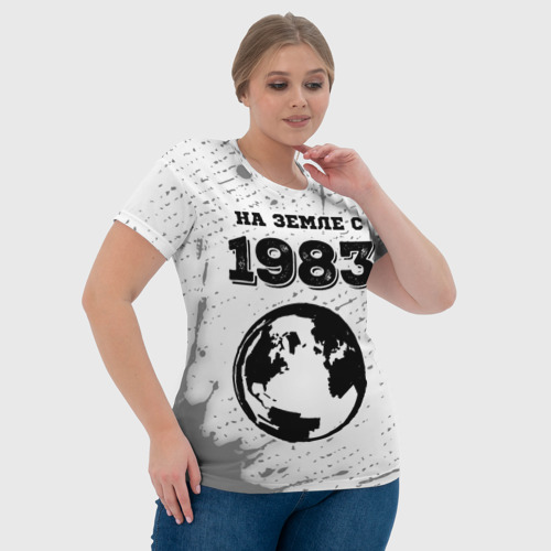 Женская футболка 3D с принтом На Земле с 1983: краска на светлом, фото #4