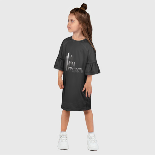 Детское платье 3D с принтом Мы крепость, фото на моделе #1