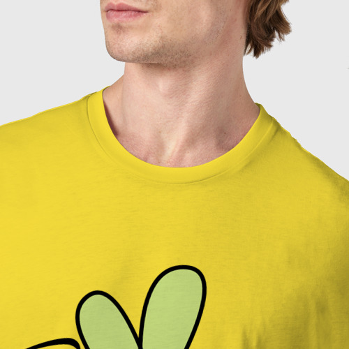 Мужская футболка хлопок Пчела, цвет желтый - фото 6