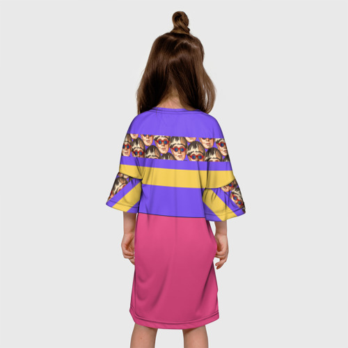 Детское платье 3D с принтом Oliver Tree, вид сзади #2