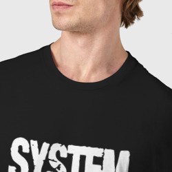 Футболка с принтом System of a Down Toxicity текст для мужчины, вид на модели спереди №4. Цвет основы: черный