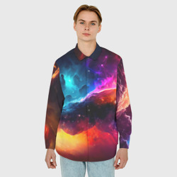 Мужская рубашка oversize 3D Космос, созданный нейросетью - фото 2