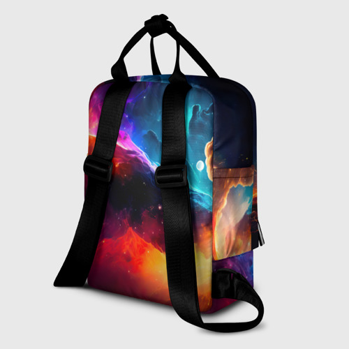 Женский рюкзак 3D с принтом Космос, созданный нейросетью, вид сзади #1