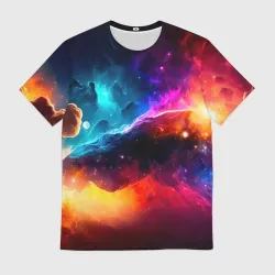 Мужская футболка 3D Космос, созданный нейросетью