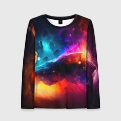 Женский лонгслив 3D Космос, созданный нейросетью