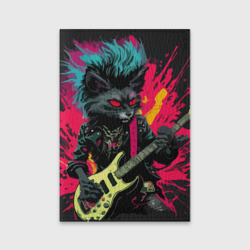 Rocker Cat on a Dark background - C-Cats collection - Huf&Sya – Обложка для паспорта матовая кожа с принтом купить со скидкой в -20%