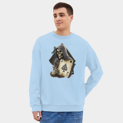 Мужской свитшот oversize без начеса хлопок Скелет с картой - фото 2