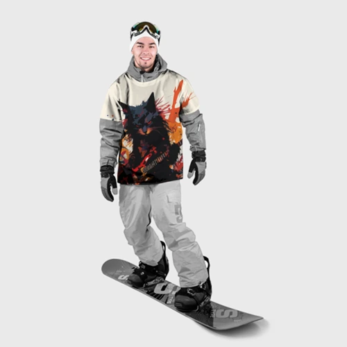Накидка на куртку 3D Black rocker cat on a light background - C-Cats collection - Huf&Sya