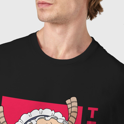 Мужская футболка хлопок с принтом Тору дракон горничная, фото #4