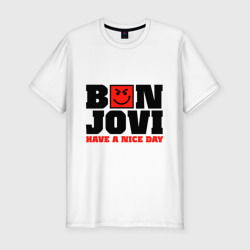 Мужская футболка хлопок Slim Bon Jovi band