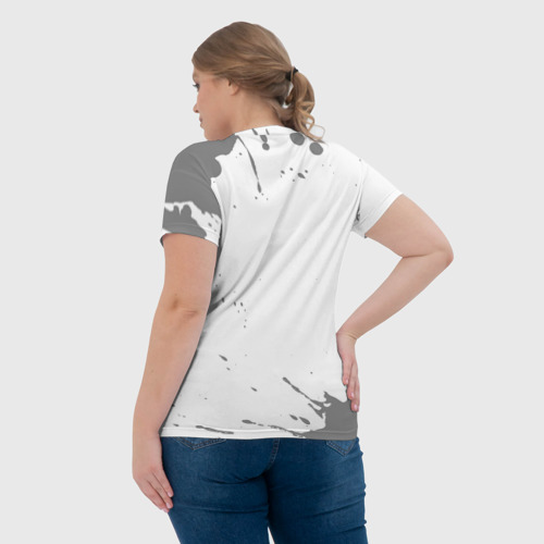 Женская футболка 3D с принтом Гольфист с очень большой буквы на светлом фоне, вид сзади #2