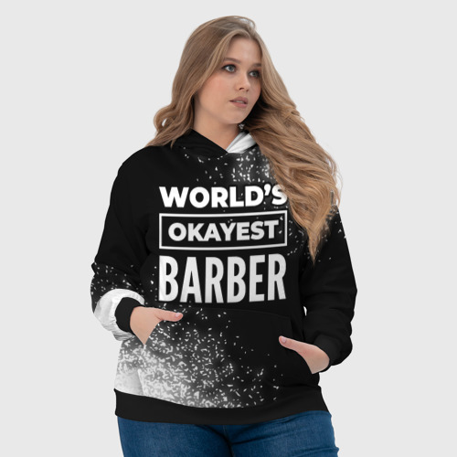 Женская толстовка 3D с принтом World's okayest barber - dark, фото #4