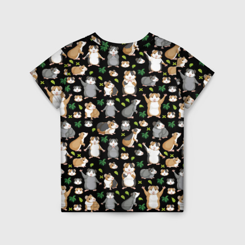 Детская футболка 3D с принтом Морские свинки паттерн, вид сзади #1