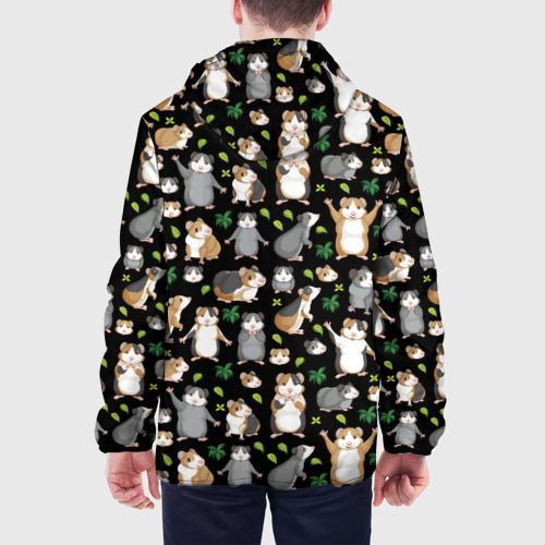 Мужская куртка 3D с принтом Морские свинки паттерн, вид сзади #2