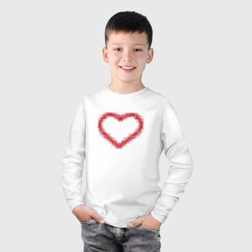 Детский лонгслив хлопок с принтом Сердце в стиле импрессионизм, фото на моделе #1