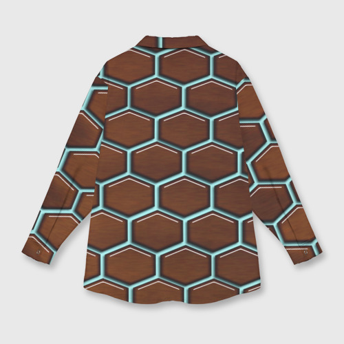 Мужская рубашка oversize 3D с принтом Броня из игры нано, вид сзади #1