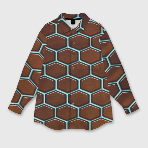 Мужская рубашка oversize 3D с принтом Броня из игры нано, вид спереди #2