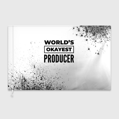 Флаг 3D World's okayest producer - white - фото 3