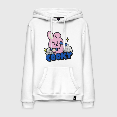 Мужская толстовка хлопок Cooky BT21 Jungkook, цвет белый