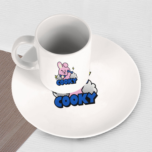 Набор: тарелка + кружка Cooky BT21 Jungkook - фото 3